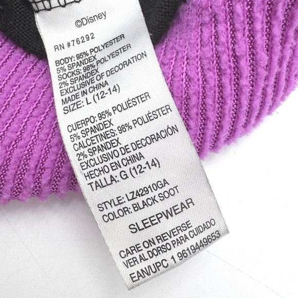 DISNEY Girls Large 12-14 The Nightmare Before Christmas Sleep Shirt Black Purple - Picture 5 of 9